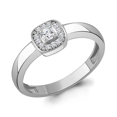 Кольцо с бриллиантами из белого золота 585 пробы