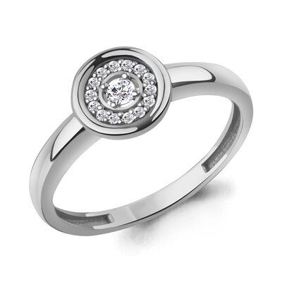 Кольцо с бриллиантами из белого золота 585 пробы