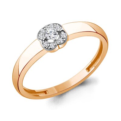 Кольцо с бриллиантами из золота 585 пробы