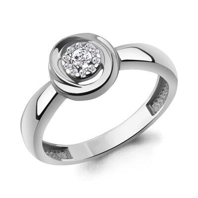 Кольцо с бриллиантами из белого золота 585 пробы