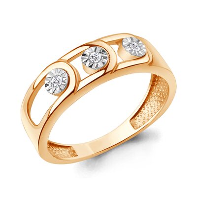 Кольцо с бриллиантами из золота 585 пробы