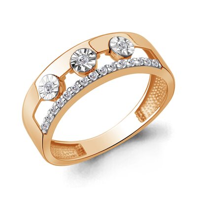 Кольцо с бриллиантами из золота 585 пробы