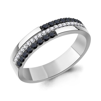 Кольцо с бриллиантами из белого золота 585 пробы