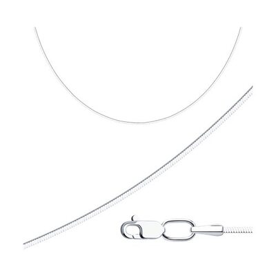 Цепь плетения "Снейк" из серебра 925 пробы