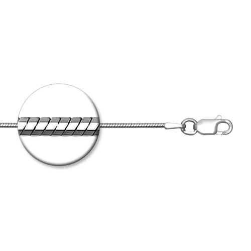 Цепь плетения "Снейк" из серебра 925 пробы