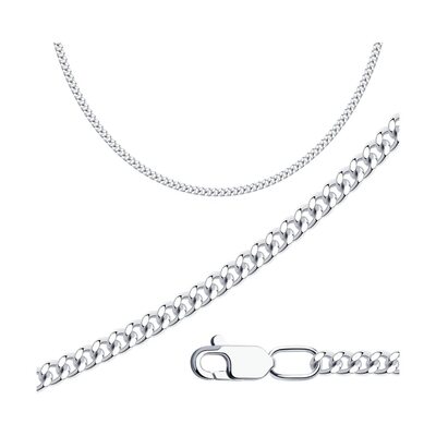 Цепь плетения "Панцирное" из серебра 925 пробы