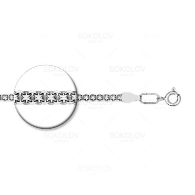 Цепь плетения "Бисмарк" из серебра 925 пробы