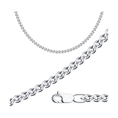 Цепь плетения "Нонна" из серебра 925 пробы 