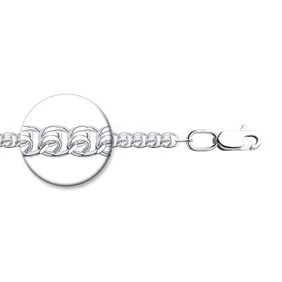 Цепь плетения "Лав" из серебра 925 пробы