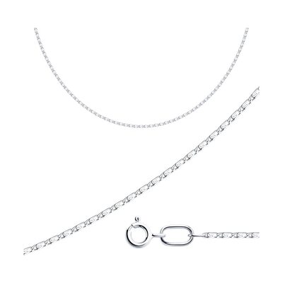 Цепь плетения "Улитка" из серебра 925 пробы