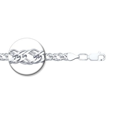 Цепь плетения "Тройной ромб" из серебра 925 пробы