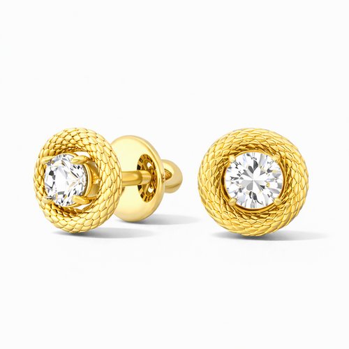 Пусеты с бриллиантами из золота 585 пробы