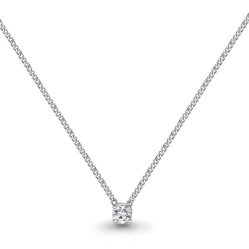 Колье с бриллиантом из белого золота 585 пробы