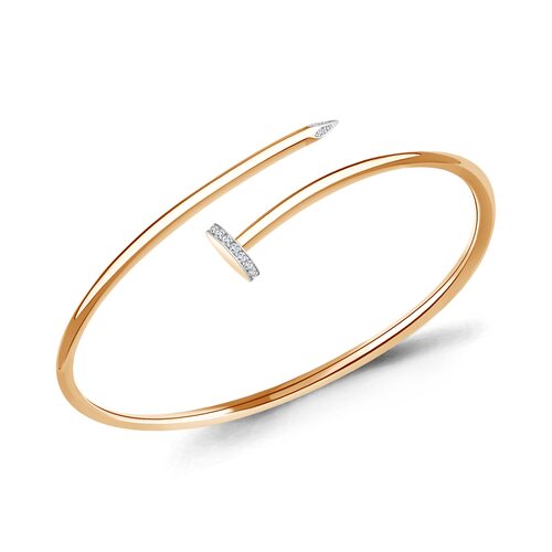 Браслет "Гвоздь" с бриллиантами из золота 585 пробы