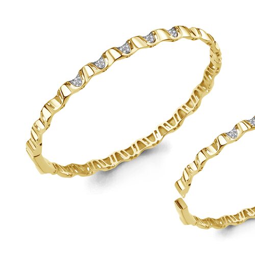 Браслет с бриллиантами из желтого золота 585 пробы