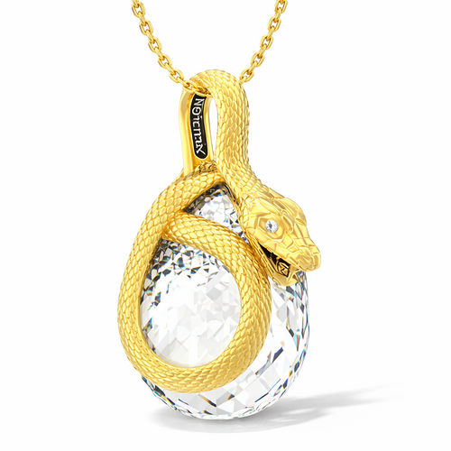 Подвеска с кварцем и бриллиантами из золота 585 пробы