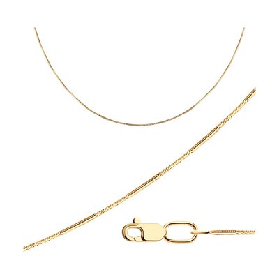 Цепь плетения "Снейк" из серебра 925 пробы с позолотой