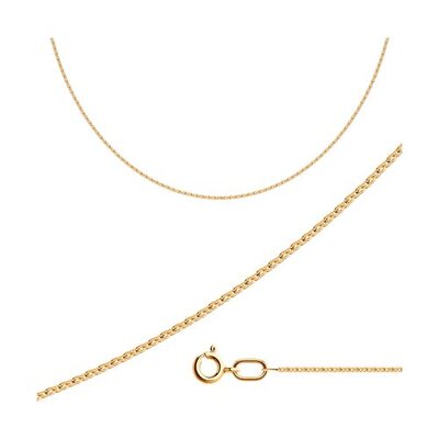 Цепь плетения "Якорное" из серебра 925 пробы с позолотой