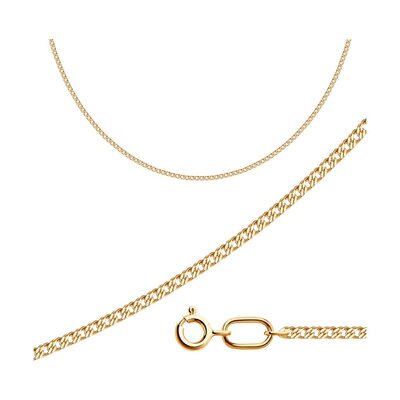 Цепь плетения "Двойной ромб" из серебра 925 пробы с позолотой