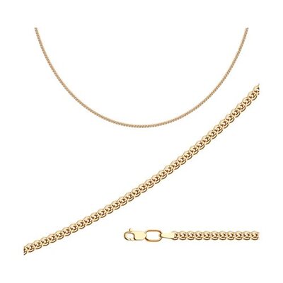 Цепь плетения "Нонна" из серебра 925 пробы с позолотой