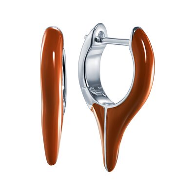 Серьги с эмалью из серебра 925 пробы