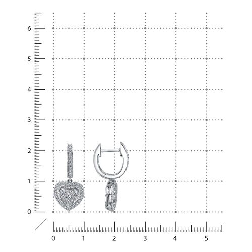 Серьги с бриллиантами из белого золота 585 пробы