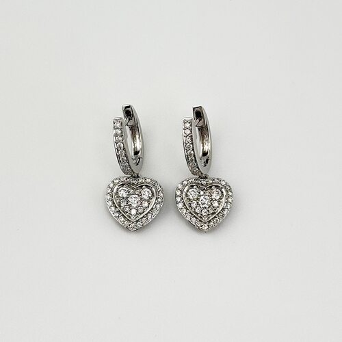 Серьги с бриллиантами из белого золота 585 пробы