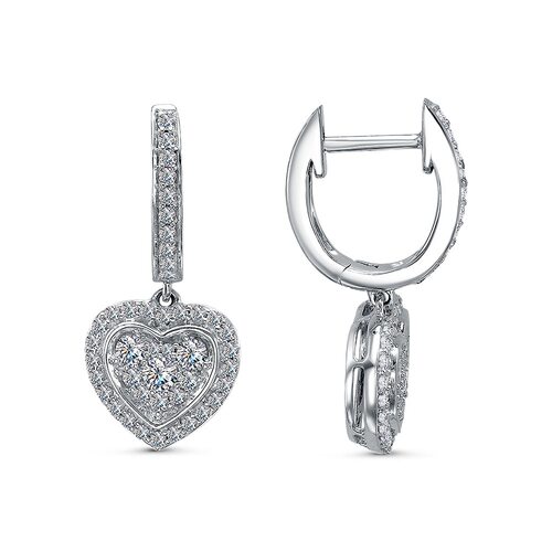 Серьги с бриллиантами из белого золота 585 пробы