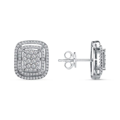 Серьги с бриллиантами из белого золота 585 пробы