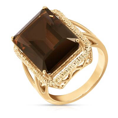 Кольцо с топазом и сапфирами их желтого золота 585 пробы