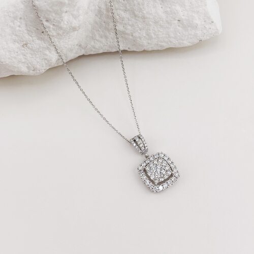 Колье с бриллиантами из белого золота 585 пробы