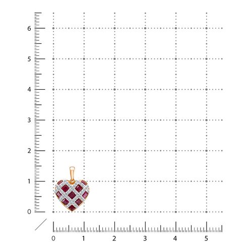 Подвеска с бриллиантами и рубинами из золота 585 пробы