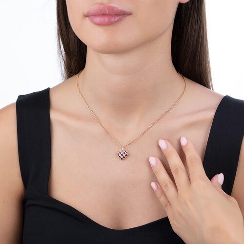 Подвеска с бриллиантами и рубинами из золота 585 пробы