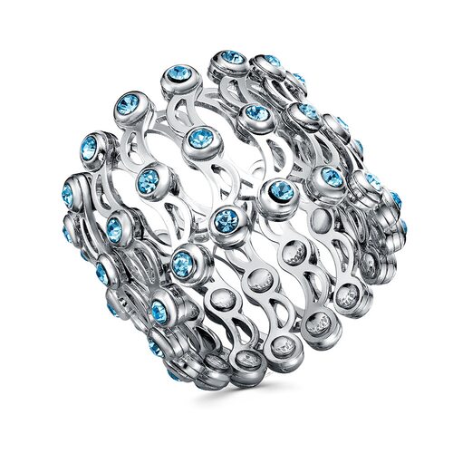 Кольцо с фианитами из серебра 925 пробы