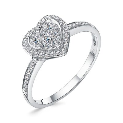 Кольцо с бриллиантами из белого золота 585 пробы