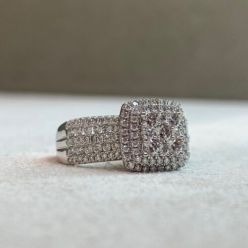 Кольцо с бриллиантами из белого золота 585 пробы