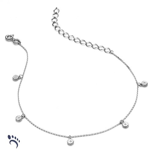 Браслет с бриллиантами из белого золота 585 пробы на ногу