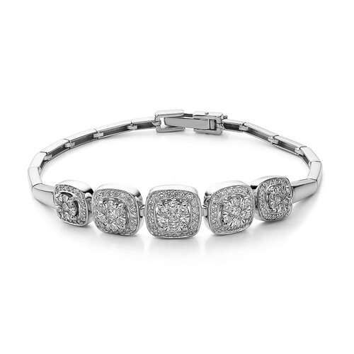 Браслет с бриллиантами из белого золота 585 пробы