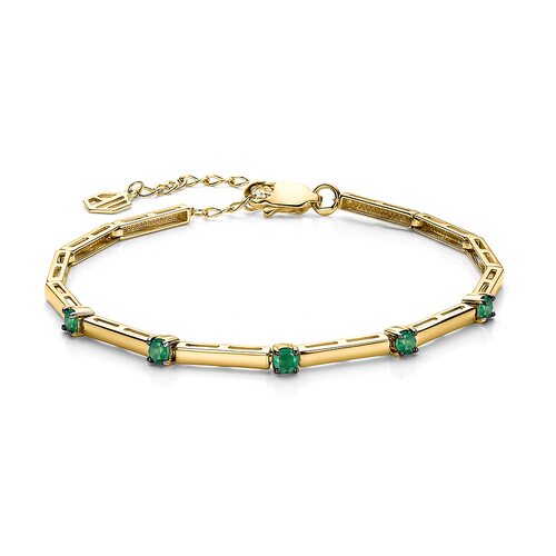 Браслет с изумрудами из желтого золота 585 пробы