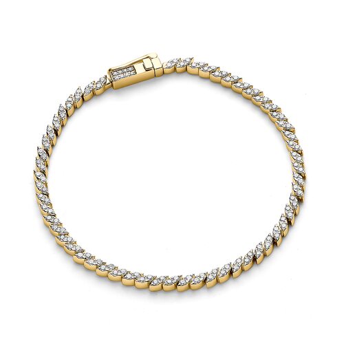 Браслет с бриллиантами из желтого золота 585 пробы