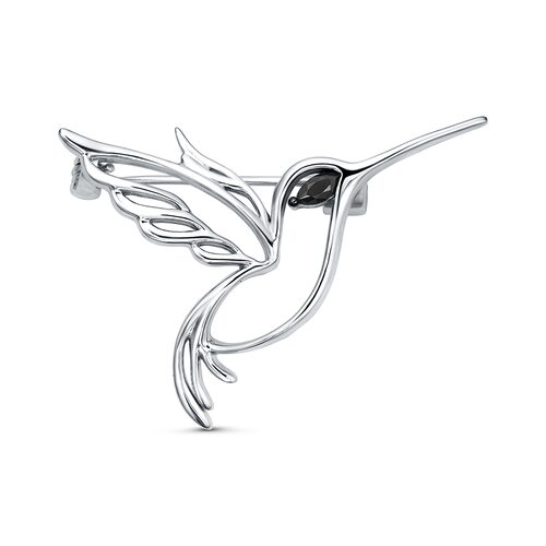 Брошь со шпинелью из серебра 925 пробы