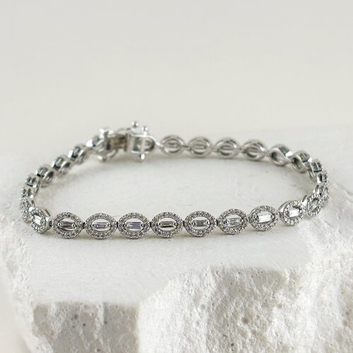 Браслет с бриллиантами из белого золота 585 пробы