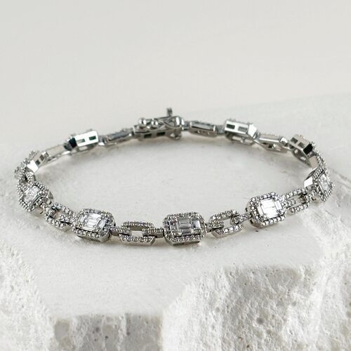 Браслет с бриллиантами из белого золота 585 пробы