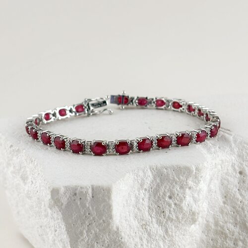Браслет с рубинами и бриллиантами из белого золота 585 пробы