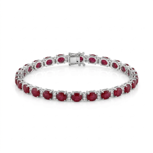 Браслет с рубинами и бриллиантами из белого золота 585 пробы