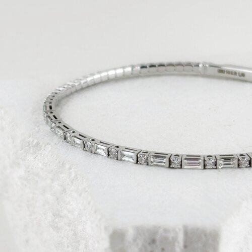 Браслет с бриллиантами из белого золота 585 пробы
