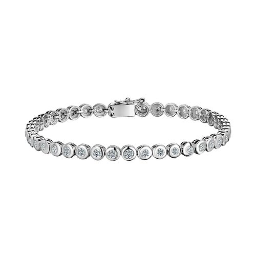 Браслет с бриллиантами из белого золота 750 пробы