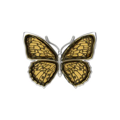 Брошь-кулон с янтарем из серебра 925 пробы