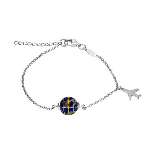 Браслет с лазуритом, перламутром и агатом из серебра 925 пробы