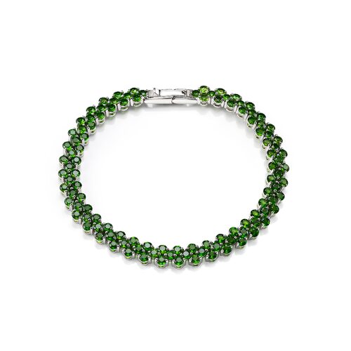 Браслет с хромдиопсидом из серебра 925 пробы